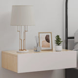 Wall-mounted Bedside Cabinet with LED White&Sonoma Oak