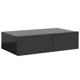 Wall-mounted Bedside Cabinet with LED High Gloss Grey