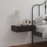 Wall-mounted Bedside Cabinet with LED High Gloss Grey - Top-Down View