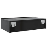 Wall-mounted Bedside Cabinet with LED High Gloss Grey - Extra Image
