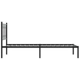 Metal Bed Frame without Mattress with Headboard Black 90x190 cm - 45-Degree Angle