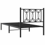 Metal Bed Frame without Mattress with Headboard Black 90x190 cm