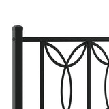 Metal Bed Frame without Mattress with Headboard Black 150x200 cm - Close-Up Angle