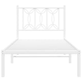 Metal Bed Frame without Mattress with Headboard White 90x190 cm