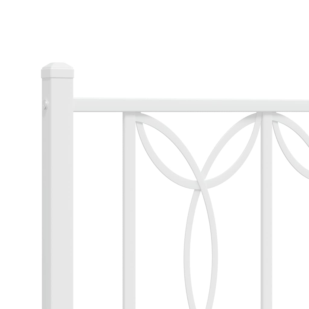 Metal Bed Frame without Mattress with Headboard White 90x190 cm