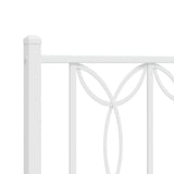 Metal Bed Frame without Mattress with Headboard White 107x203 cm King Single