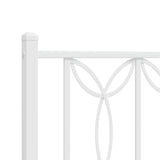 Metal Bed Frame without Mattress with Headboard White 107x203 cm King Single - Close-Up Angle