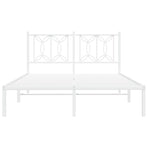 Metal Bed Frame without Mattress with Headboard White 135x190 cm
