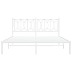 Metal Bed Frame without Mattress with Headboard White 150x200 cm