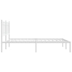 Metal Bed Frame without Mattress with Headboard White 150x200 cm