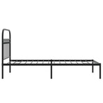 Metal Bed Frame without Mattress with Headboard Black 90x190 cm