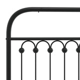 Metal Bed Frame without Mattress with Headboard Black 90x190 cm - Close-Up Angle