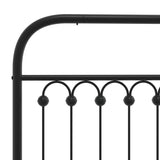 Metal Bed Frame without Mattress with Headboard Black 107x203 cm King Single - Close-Up Angle