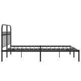 Metal Bed Frame without Mattress with Headboard Black 150x200 cm - 45-Degree Angle