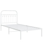 Metal Bed Frame without Mattress with Headboard White 90x190 cm