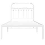 Metal Bed Frame without Mattress with Headboard White 90x190 cm - Top-Down View