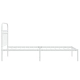 Metal Bed Frame without Mattress with Headboard White 90x190 cm - 45-Degree Angle