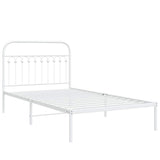 Metal Bed Frame without Mattress with Headboard White 107x203 cm King Single