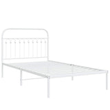 Metal Bed Frame without Mattress with Headboard White 107x203 cm King Single - Side View