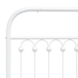 Metal Bed Frame without Mattress with Headboard White 107x203 cm King Single - Close-Up Angle