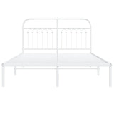 Metal Bed Frame without Mattress with Headboard White 135x190 cm