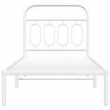 Metal Bed Frame without Mattress with Headboard White 90x190 cm
