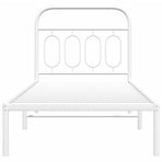 Metal Bed Frame without Mattress with Headboard White 90x190 cm