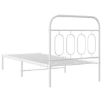 Metal Bed Frame without Mattress with Headboard White 90x190 cm