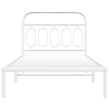 Metal Bed Frame without Mattress with Headboard White 107x203 cm King Single