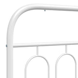 Metal Bed Frame without Mattress with Headboard White 107x203 cm King Single - Close-Up Angle
