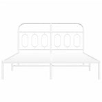 Metal Bed Frame without Mattress with Headboard White 150x200 cm