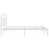 Metal Bed Frame without Mattress with Headboard White 150x200 cm