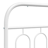 Metal Bed Frame without Mattress with Headboard White 150x200 cm - Close-Up Angle