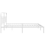 Metal Bed Frame without Mattress with Headboard White 183x203 cm King