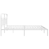 Metal Bed Frame without Mattress with Headboard White 183x203 cm King - 45-Degree Angle