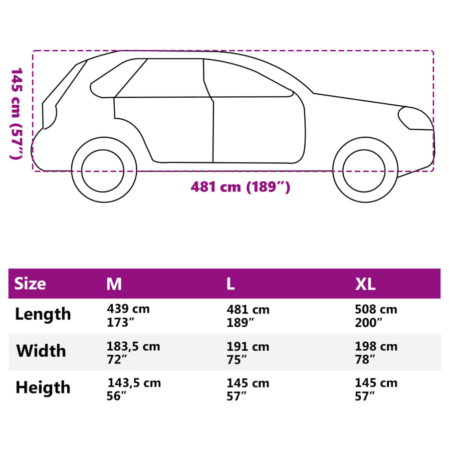 Car Cover for SUV Full Grey L Non-Woven Fabric