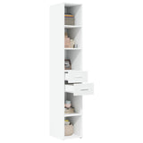 Highboard White 30x42.5x185 cm Engineered Wood - Side View