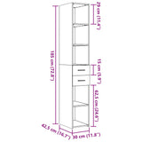Highboard White 30x42.5x185 cm Engineered Wood - Extra Image