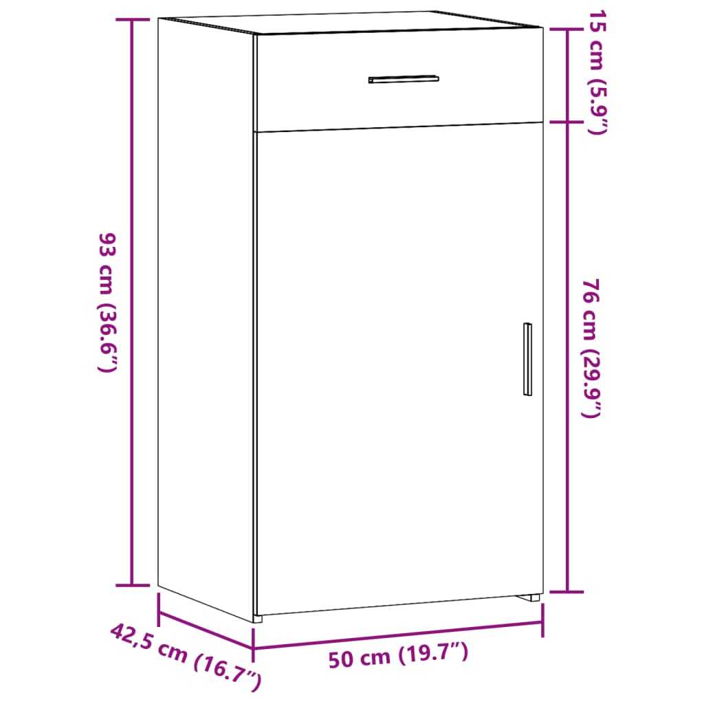 Sideboard White 50x42.5x93 cm Engineered Wood