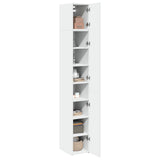 Slim Storage Cabinet White 30x42.5x225 cm Engineered Wood - Side View
