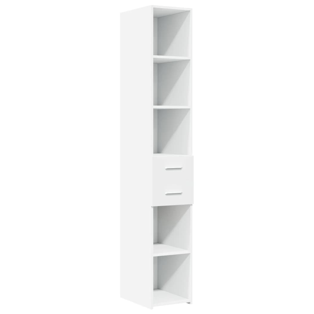 Slim Storage Cabinet White 30x42,5x225 cm Engineered Wood