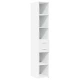 Slim Storage Cabinet White 30x42,5x225 cm Engineered Wood