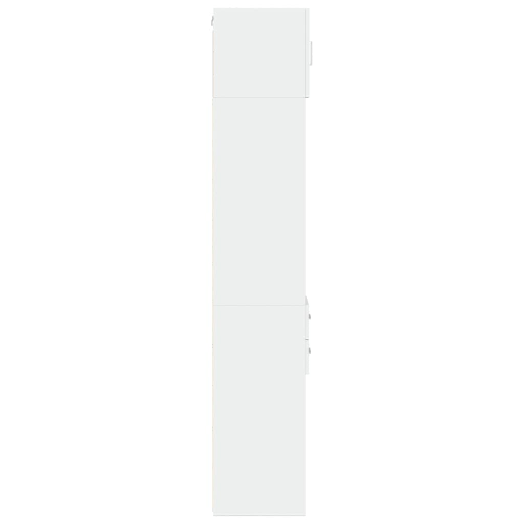 Slim Storage Cabinet White 30x42,5x225 cm Engineered Wood