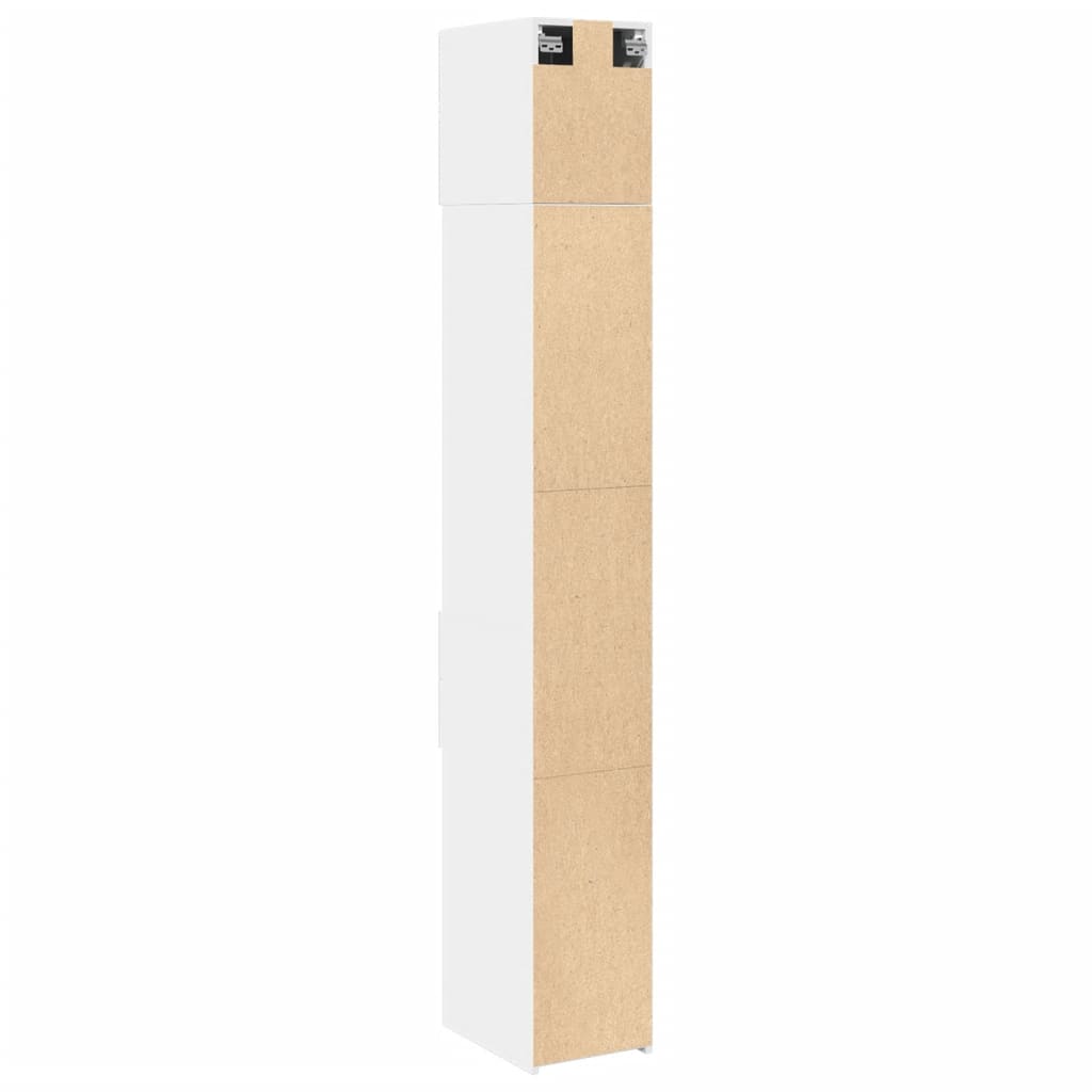 Slim Storage Cabinet White 30x42,5x225 cm Engineered Wood
