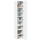 Slim Storage Cabinet White 40x42.5x225 cm Engineered Wood - Side View
