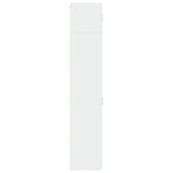 Slim Storage Cabinet White 40x42.5x225 cm Engineered Wood - Close-Up Angle