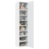 Slim Storage Cabinet White 50x42,5x225 cm Engineered Wood - Side View