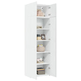 Storage Cabinet White 70x42.5x225 cm Engineered Wood - Side View