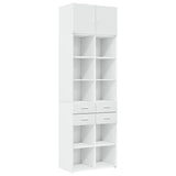Storage Cabinet White 70x42.5x225 cm Engineered Wood - Front View