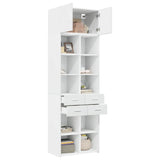 Storage Cabinet White 70x42.5x225 cm Engineered Wood - Side View